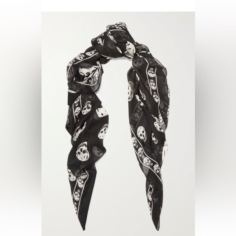 Alexander McQueen printed silk chiffon scarf